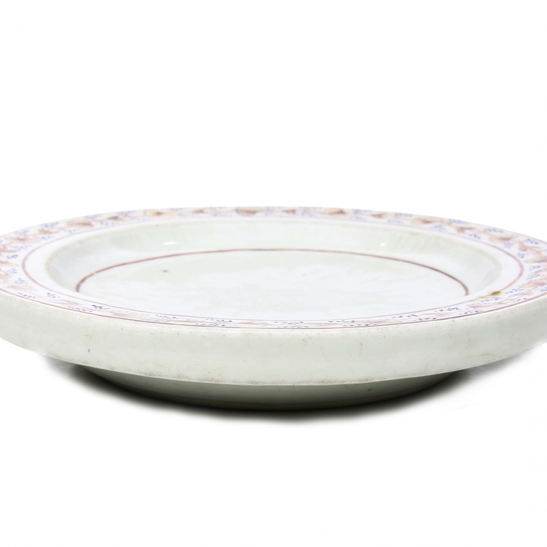 Porcelain tray with two handles, 20th century