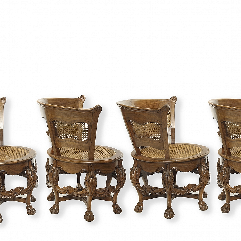 Set of Dutch Colonial-style ‘Burgomaster’ chairs, 20th century
