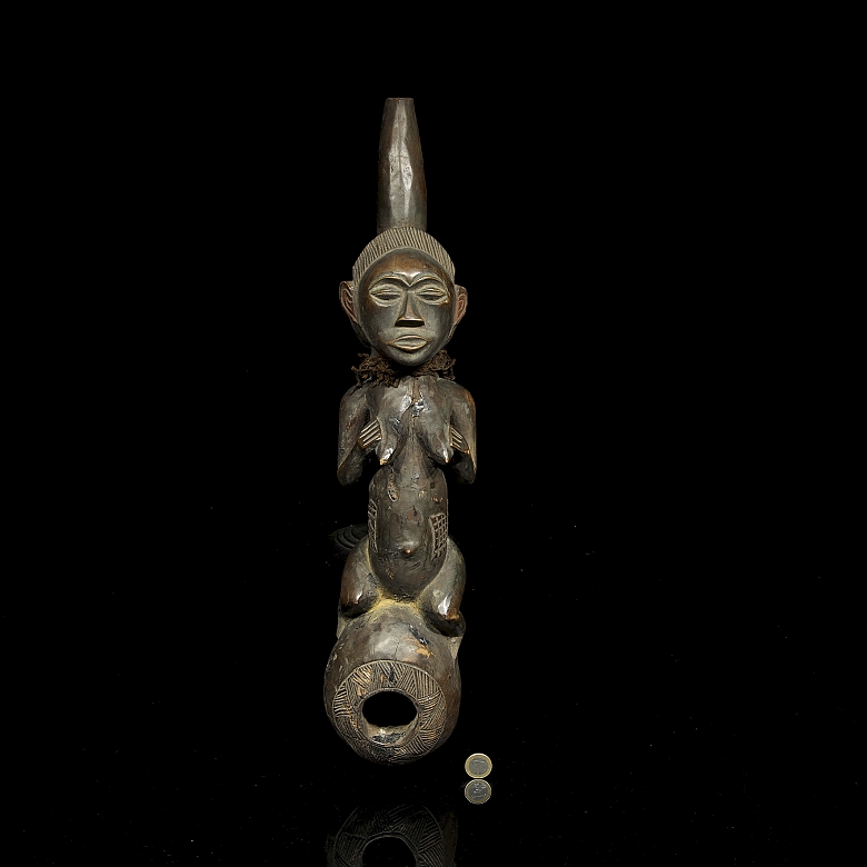 Pipa ceremonial femenina, R.D. del Congo, s.XX - 5