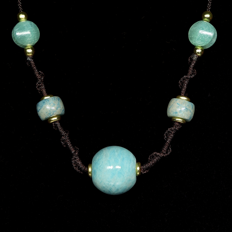 Collar de cuentas de amazonita, dinastía Liao