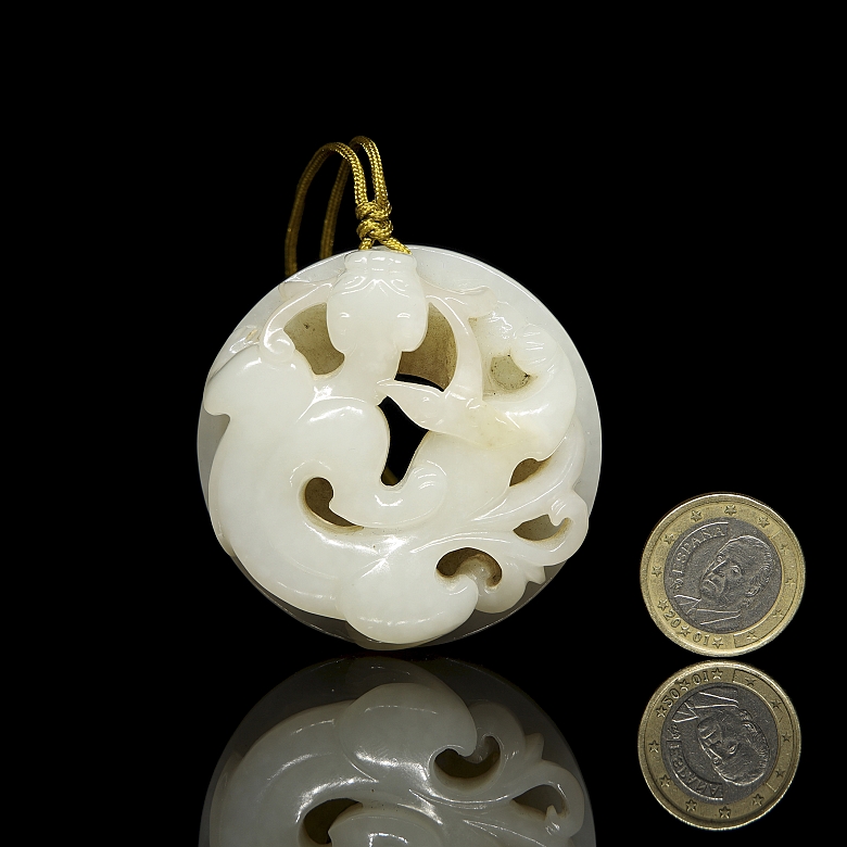 Colgante Bi de jade blanco 