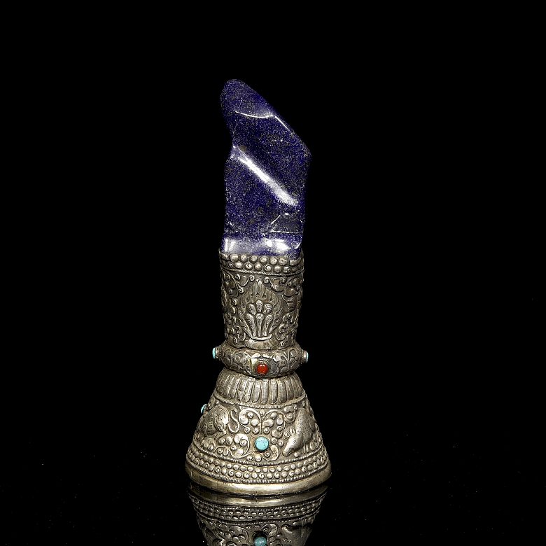 Sello de plata y lapislázuli, Tíbet, s.XIX-XX