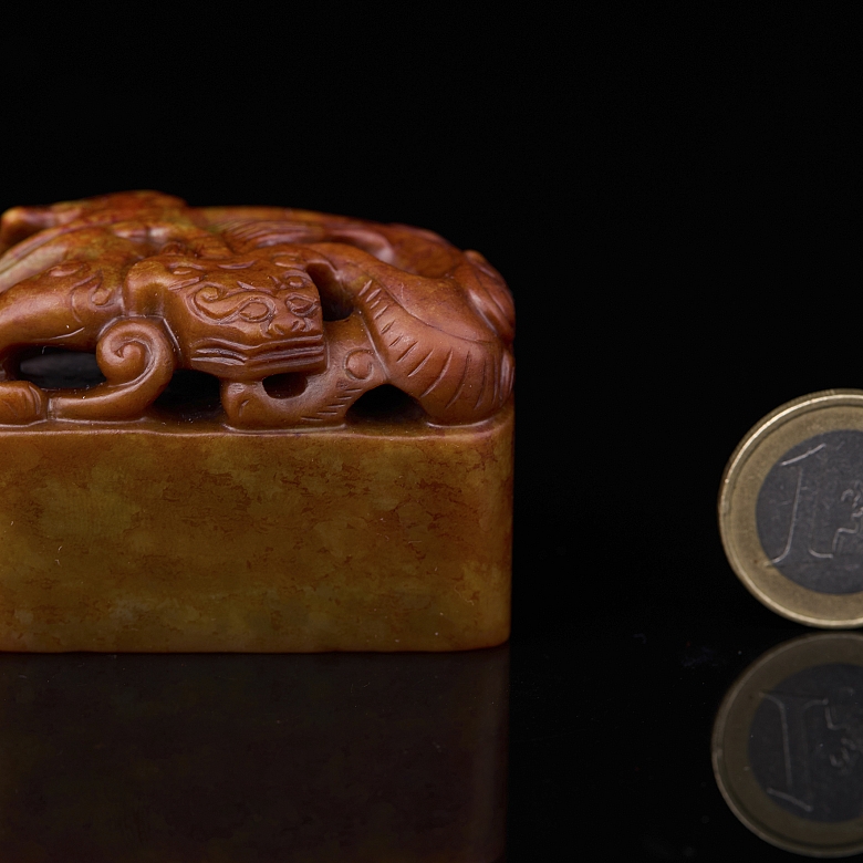 Sello rectangular de jade