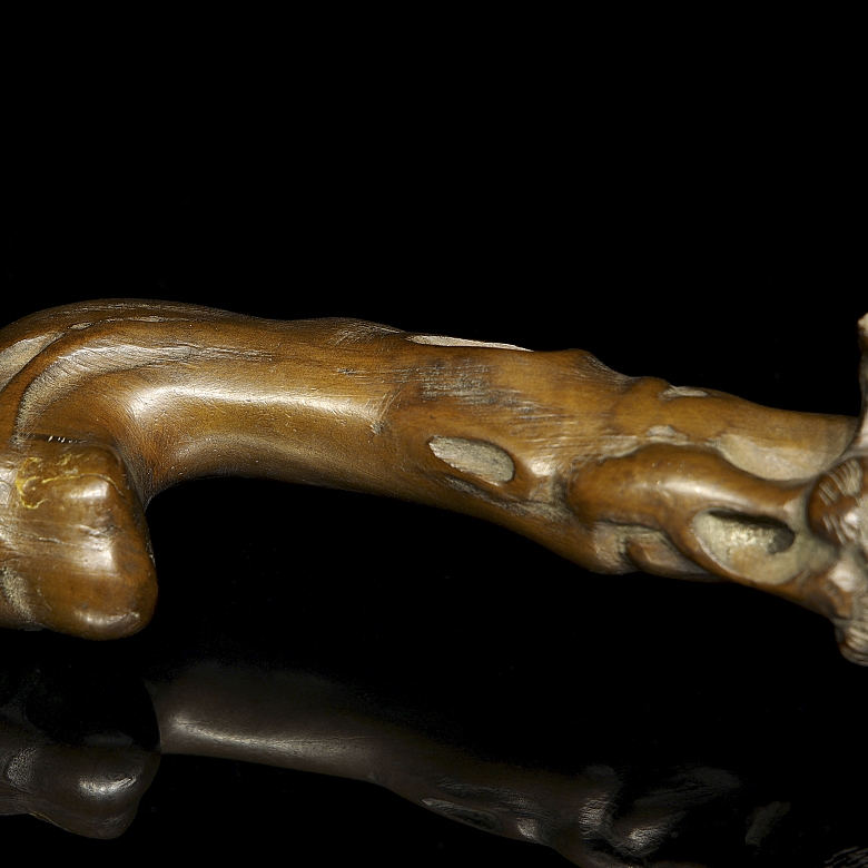 Ruyi de madera “Lingzhi”, dinastía Qing