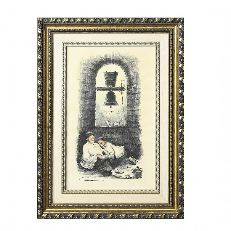 Rafael Garrich (1930–1994) ‘Altar boys in the bell tower’