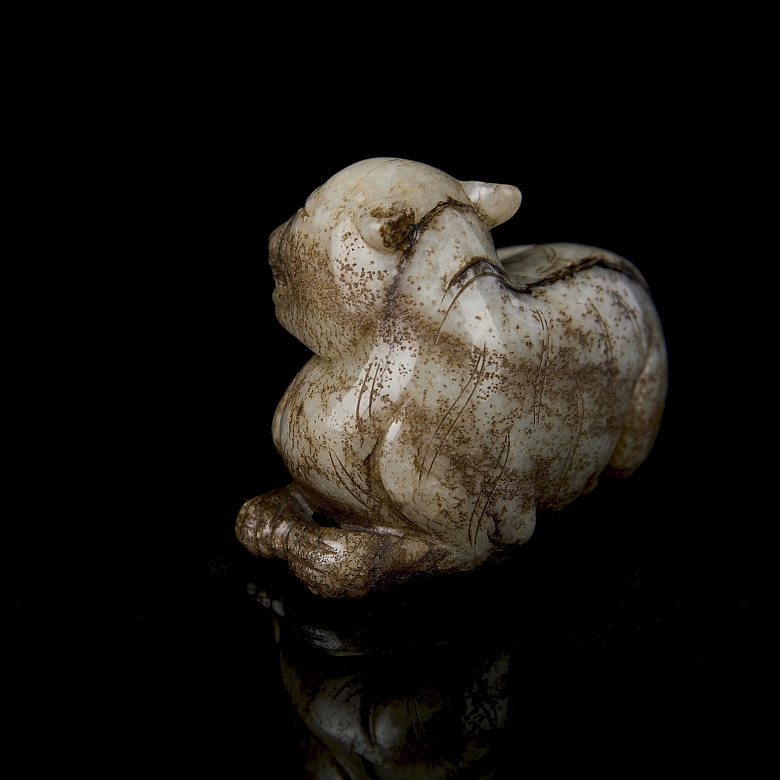 Carved jade figurine ‘Crouching Tiger’, Ming dynasty