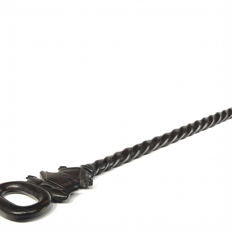 Wooden cane with helical shaft, 20th century - 2
