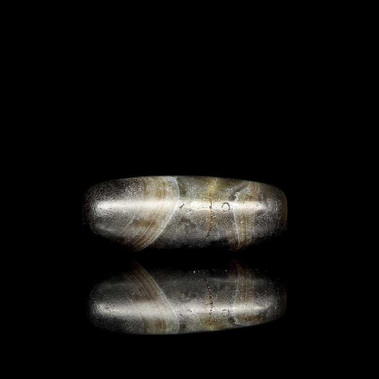 Antique brown agate Dzi bead - 3