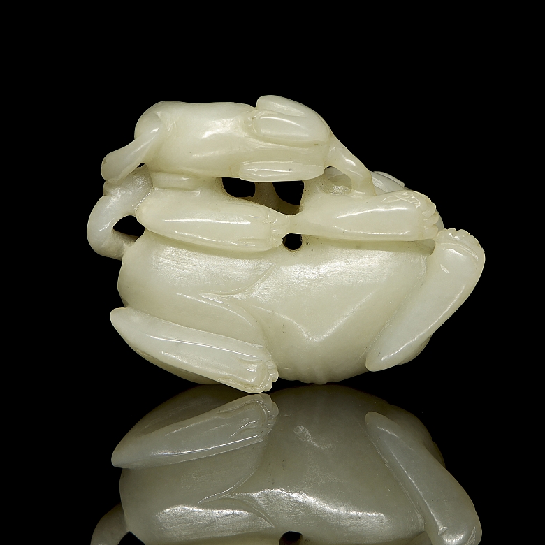Figura de jade blanco de Hetian