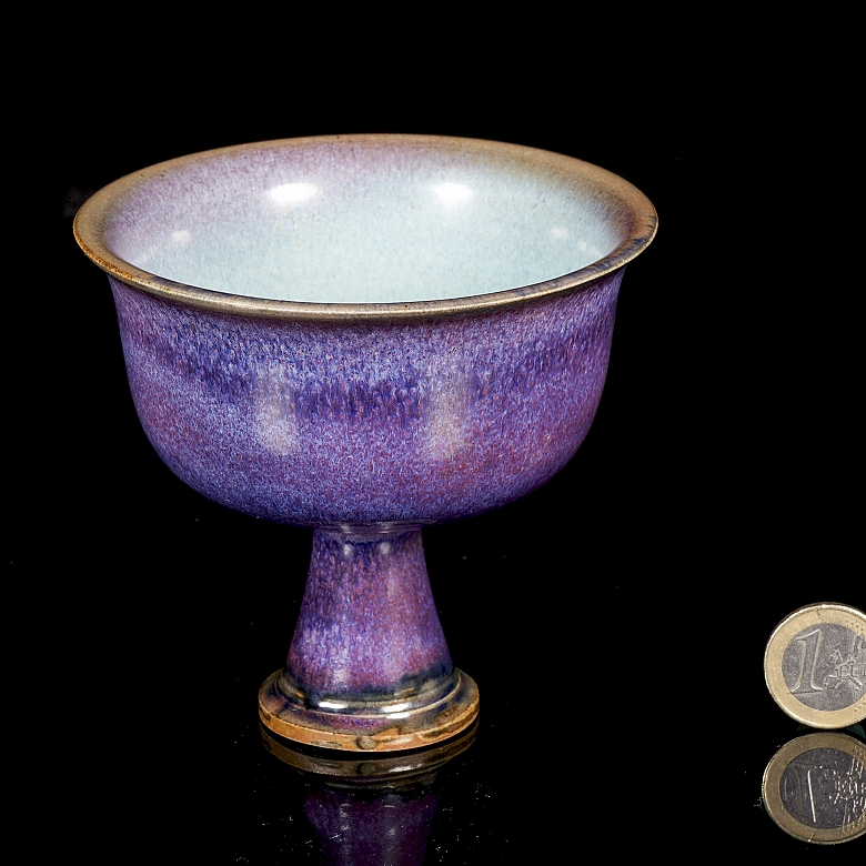 Junyao glazed ceramic cup, Qing dynasty