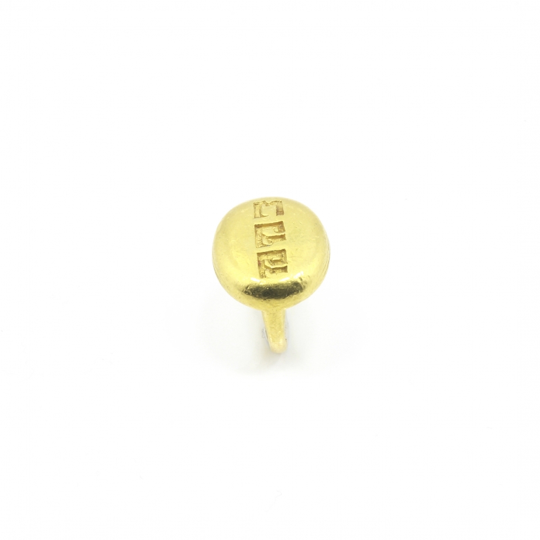 Anillo, tipo sello, de oro de 22k - 2