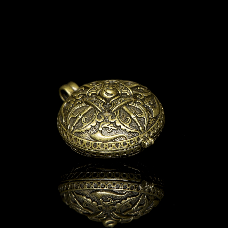 Pequeña caja de bronce, Tíbet, s.XIX-XX
