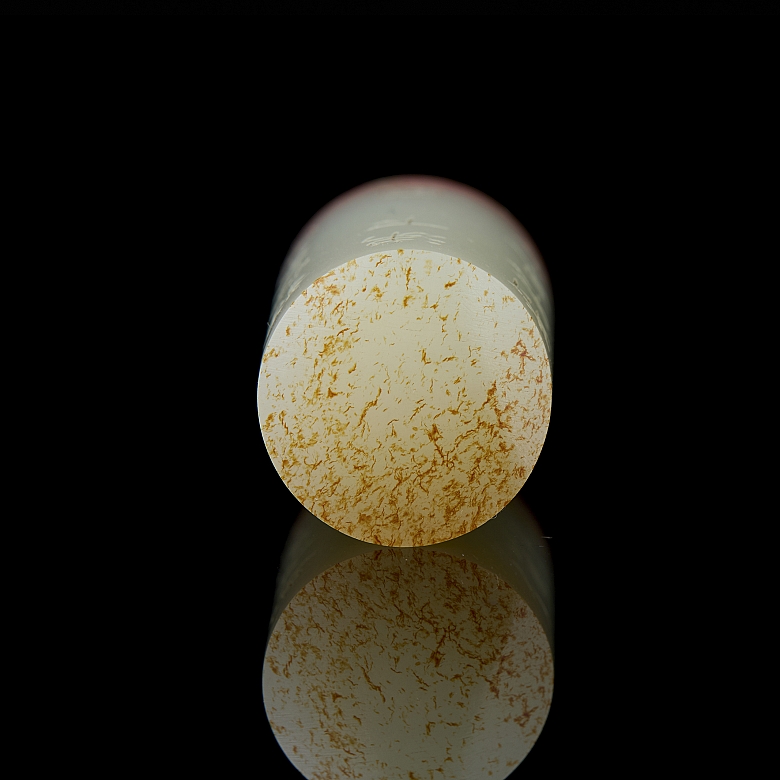 Sello cilíndrico de jade blanco 