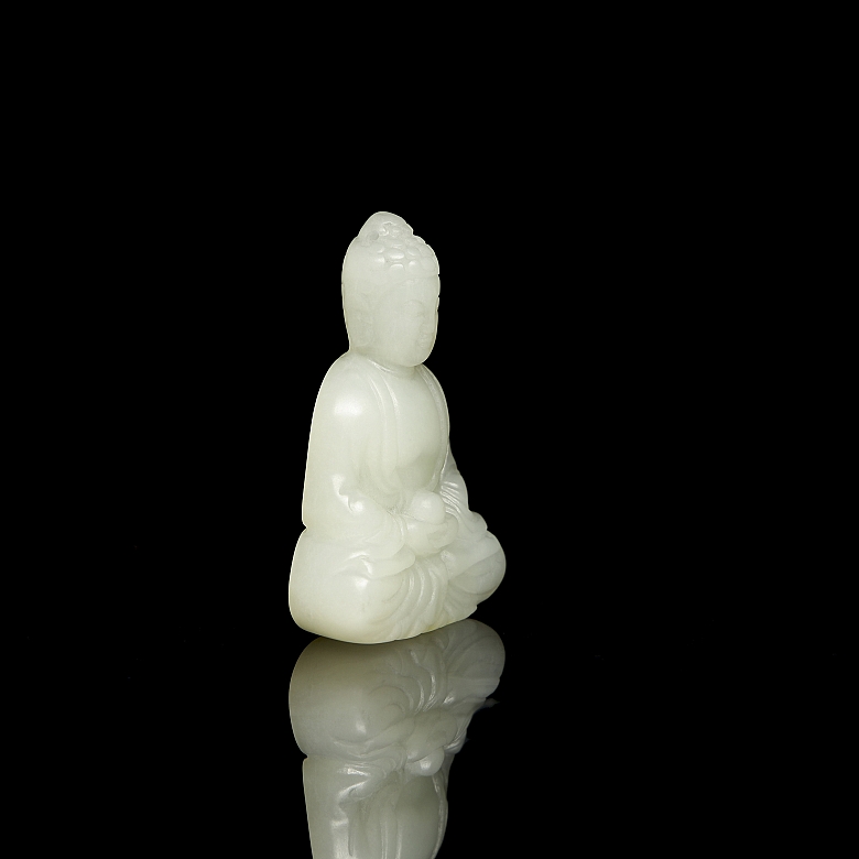 Figura de jade blanco tallado