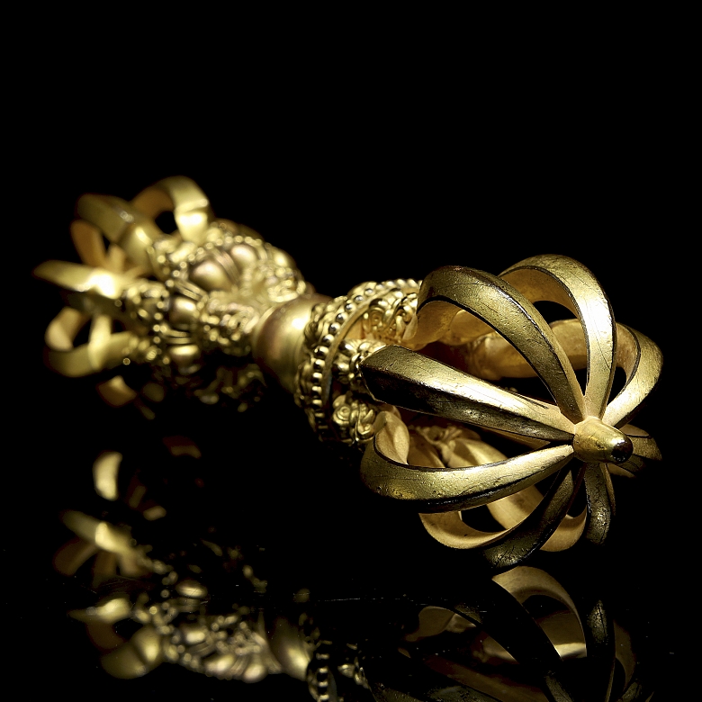 Dorje de bronce dorado, dinastía Qing