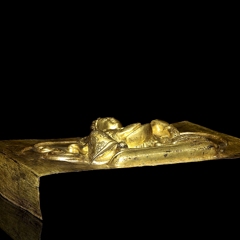 Placa de cobre dorado 