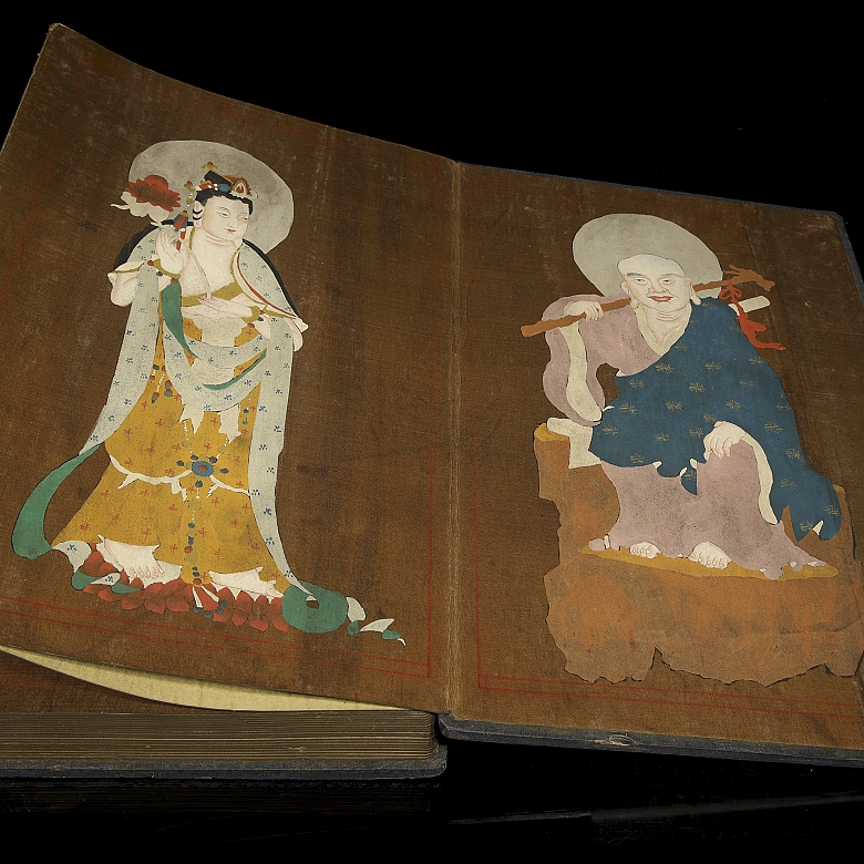 Álbum iluminado del sutra Bao Gang Jing, atr. Shi Weize, dinastía Tang