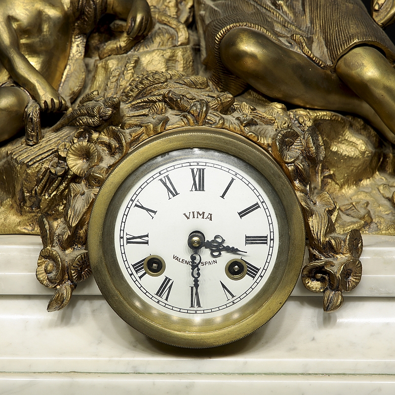 VIMA table clock, ‘Allegory’, 20th century