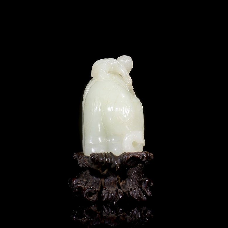 Figura de jade blanco de Hetian 