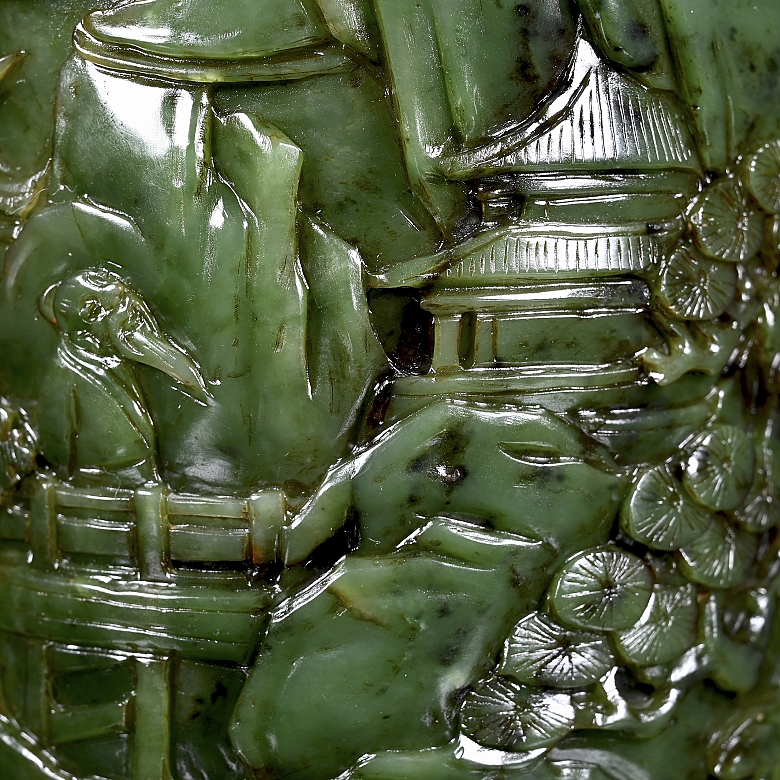 Portapinceles de jade verde espinaca