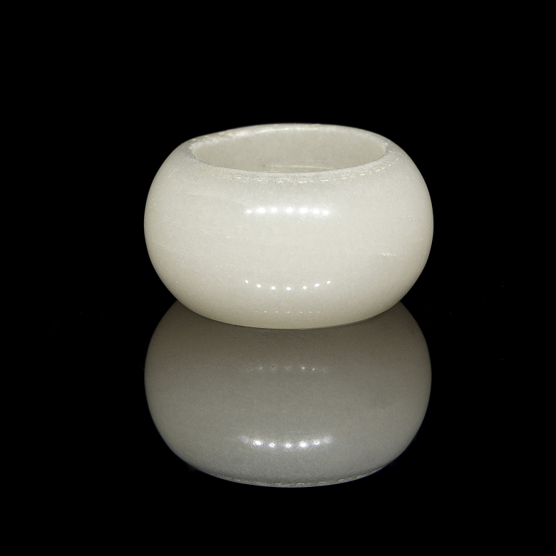 Ring carved from white jade, 20th century