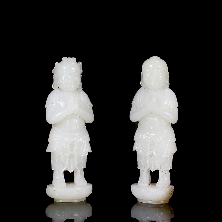 Figura de jade blanco de Hetian 