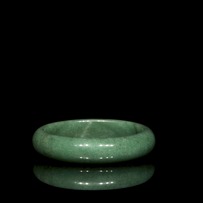 Green jade bangle, 20th century