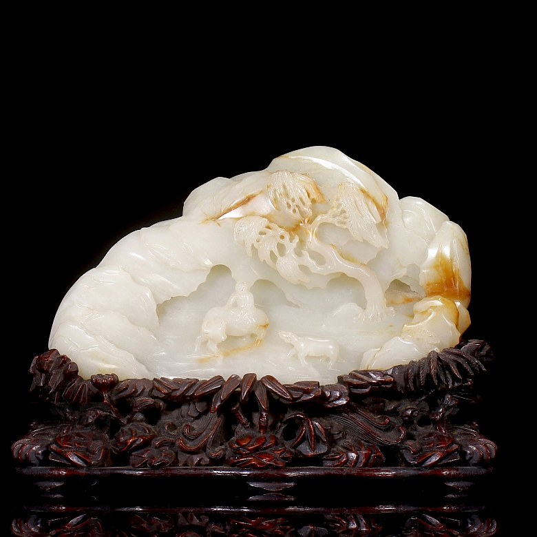 Figura de jade blanco de Hetian 