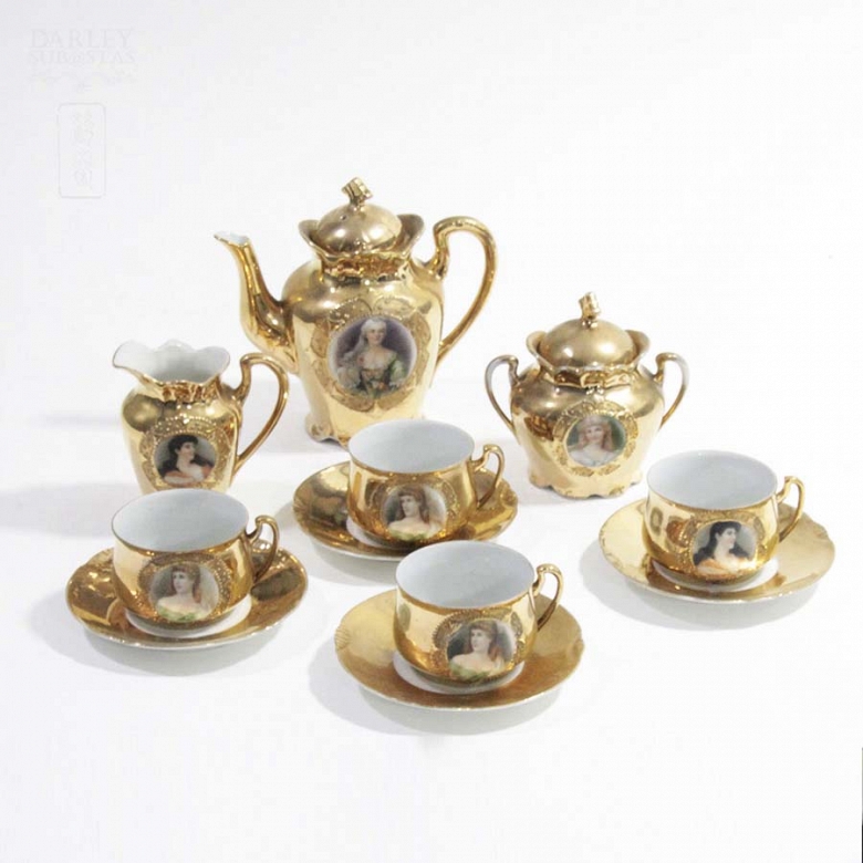 Juego de cafe dorado - 1