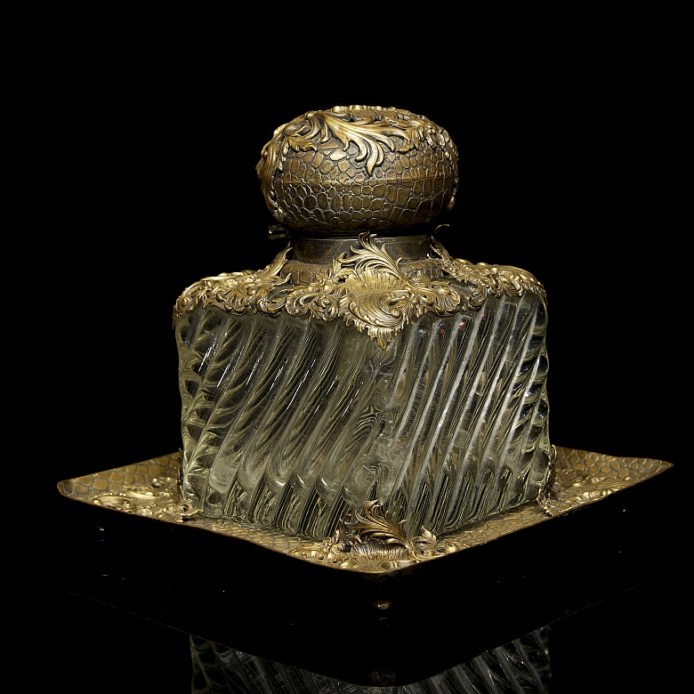 Large glass and bronze writing desk, 18th century - 1