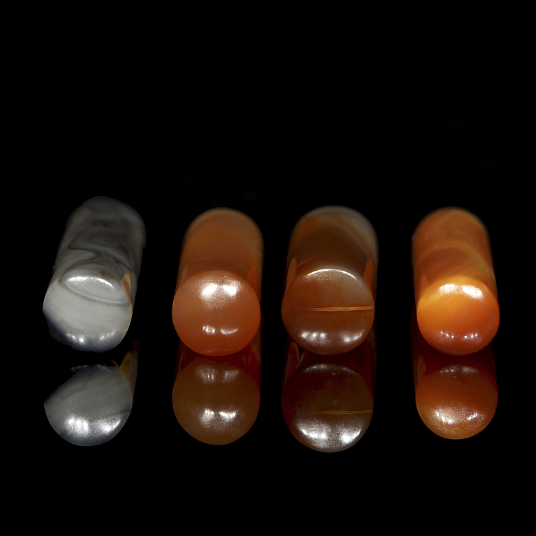 Set of tubular agates, 20th century