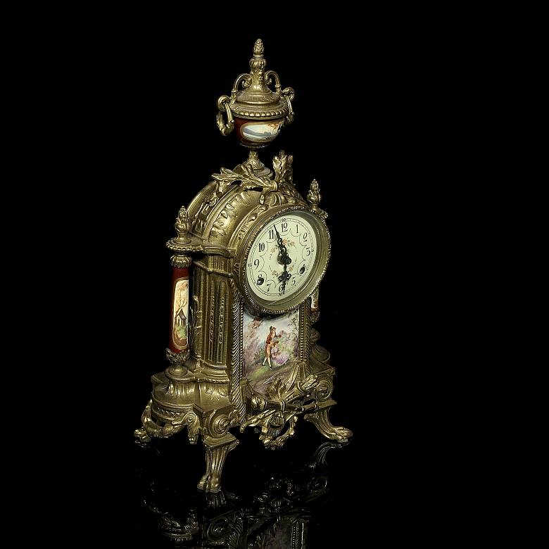 Reloj de sobremesa estilo Luis XVI, Francia, s. XIX-XX