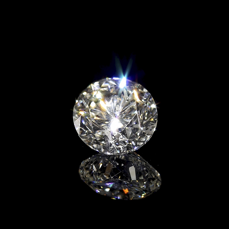 Diamante natural en talla brillante, 2.01 ct, certificado HRD