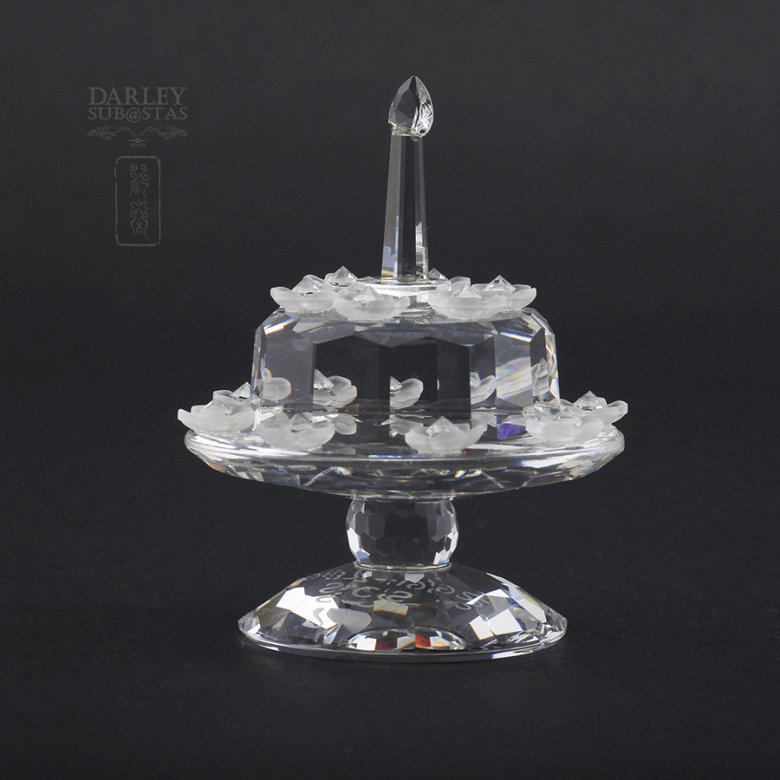Dos piezas en cristal de Swarovski, carrito bebe, y tarta - 5
