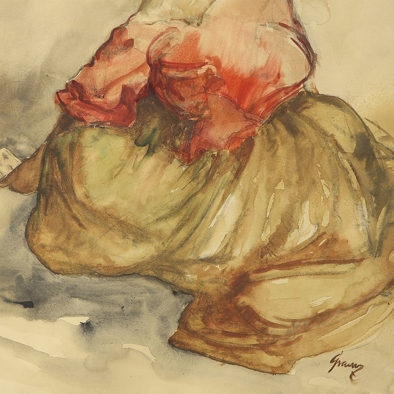 Gumersindo Sainz de Morales (1900-1976) “Gypsy Woman with Playing Cards”