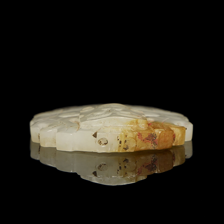 Placa de jade blanco tallado 