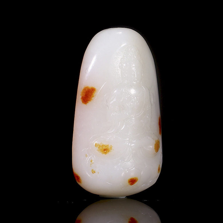 Figura de jade blanco de Hetian