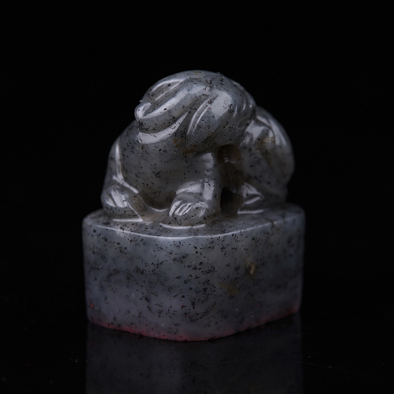 Sello de jade gris de Hetian