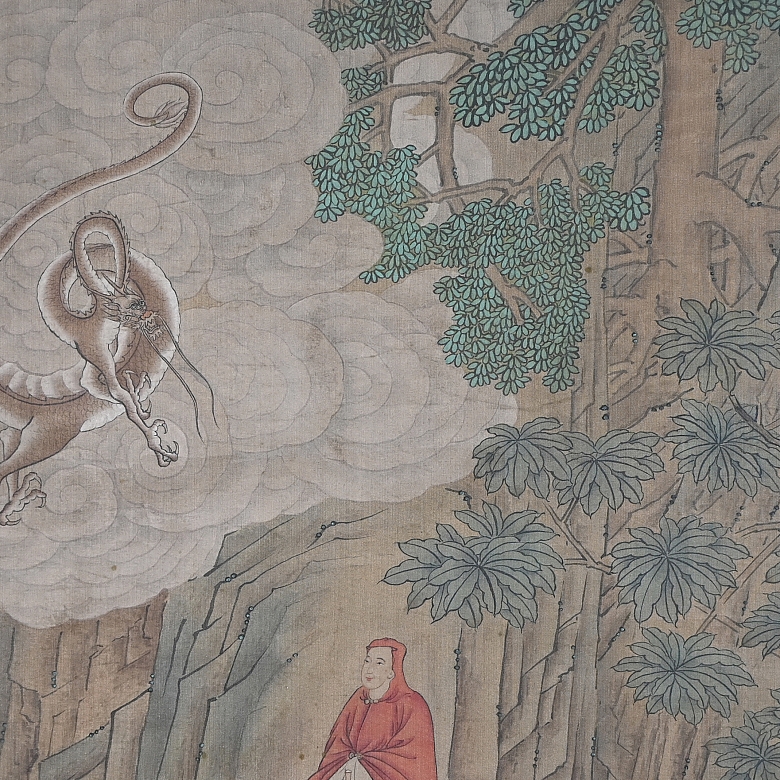 Chinese painting ‘Sage with Dragon’, signed Cui Zizhong