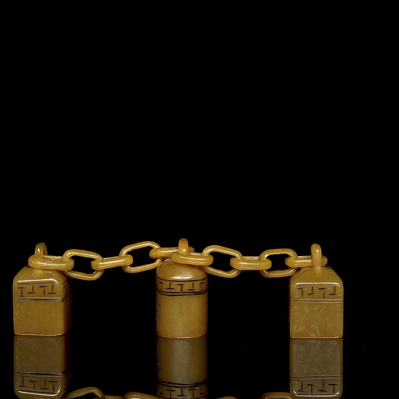 Conjunto de sellos de Shoushan, dinastía Qing