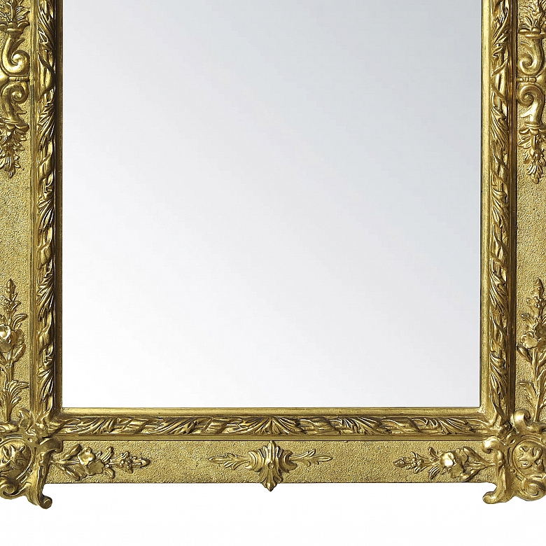 Louis XV style carved and gilded wooden mirror, 19th century