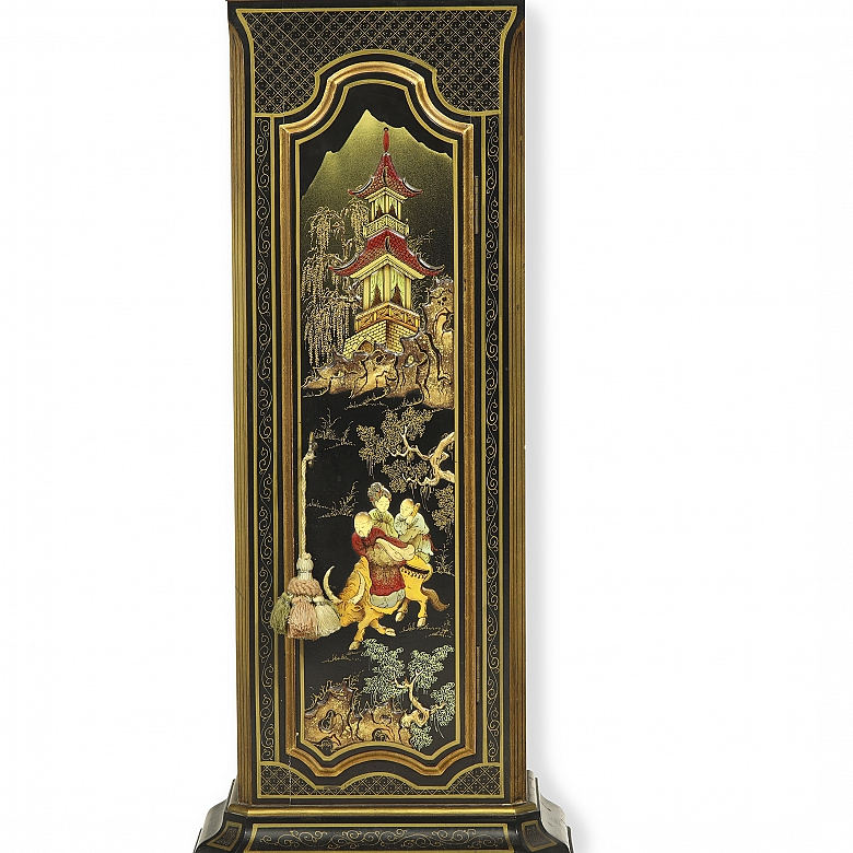 Grandfather clock decorated in chinoiserie style. Bell's - 5