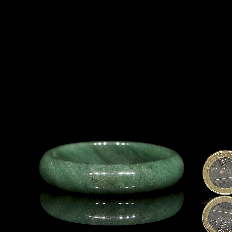 Green jade bangle, 20th century