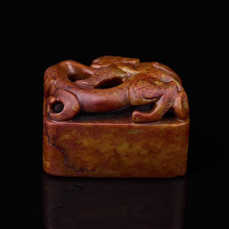 Sello rectangular de jade