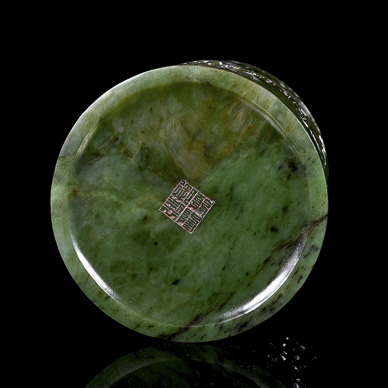Portapinceles de jade verde espinaca