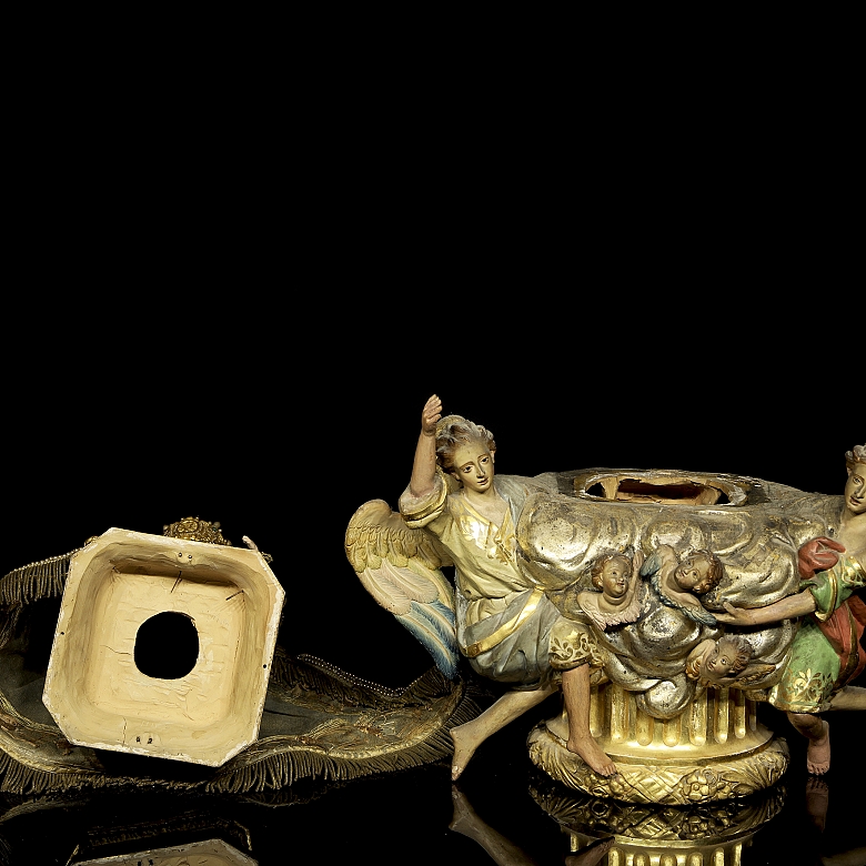 Polychrome ceramic sculpture “Virgen de los Desamparados”, 19th century