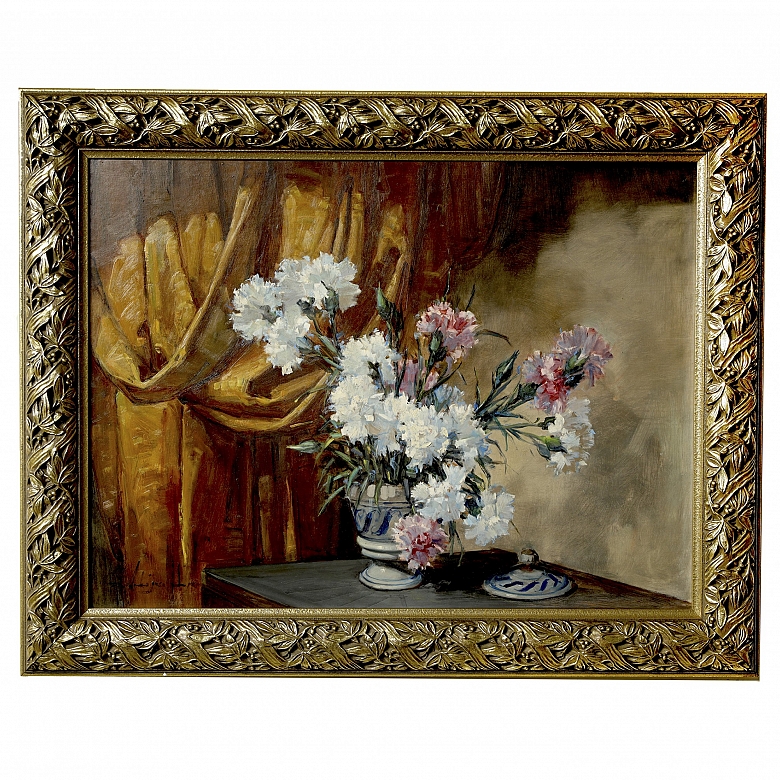 Eduardo Rodriguez Samper (1922-2018) “Still Life with Flowers”