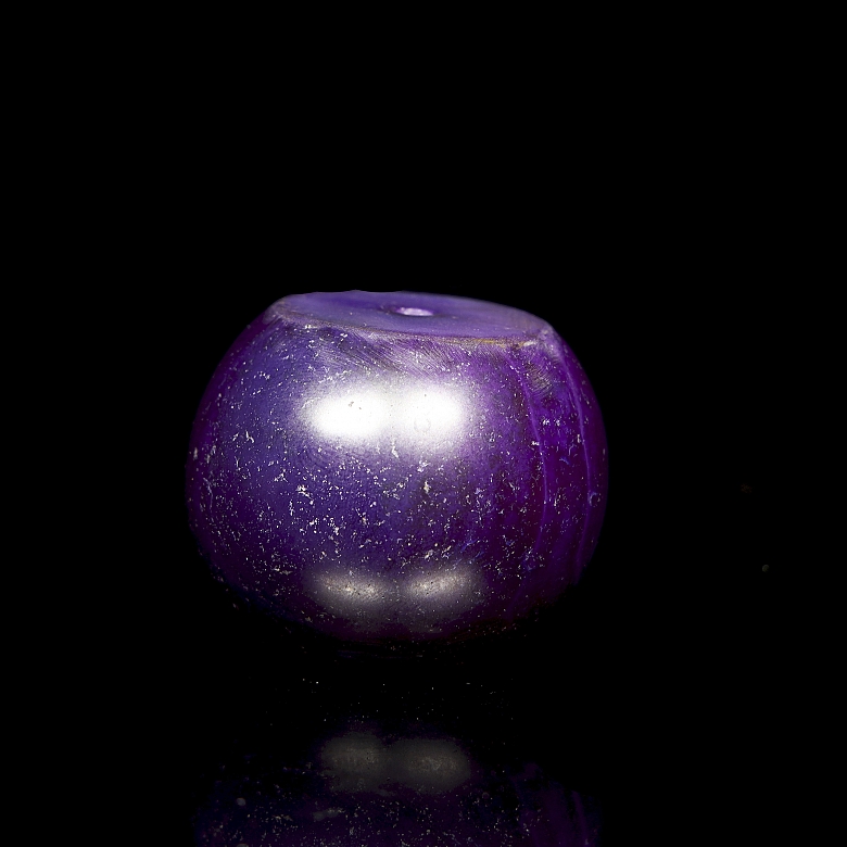 Cuenta de ágata morada, dinastía Liao