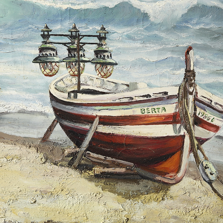 Quimet Sabaté Casanova (1936–2024), “Boats on the Shore” - 2