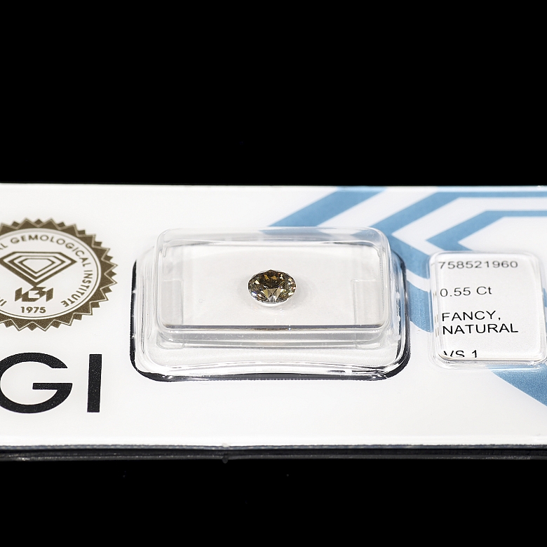 Diamante natural talla brillante, 0.55 ct, certificado IGI